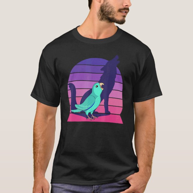 Retro Parrot I Howling Varg I Screaming Turcos T Shirt (Framsida)