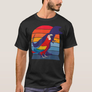 Retro Parrot I Tyrannosaurus Rex I Scarlet Macaw T Shirt