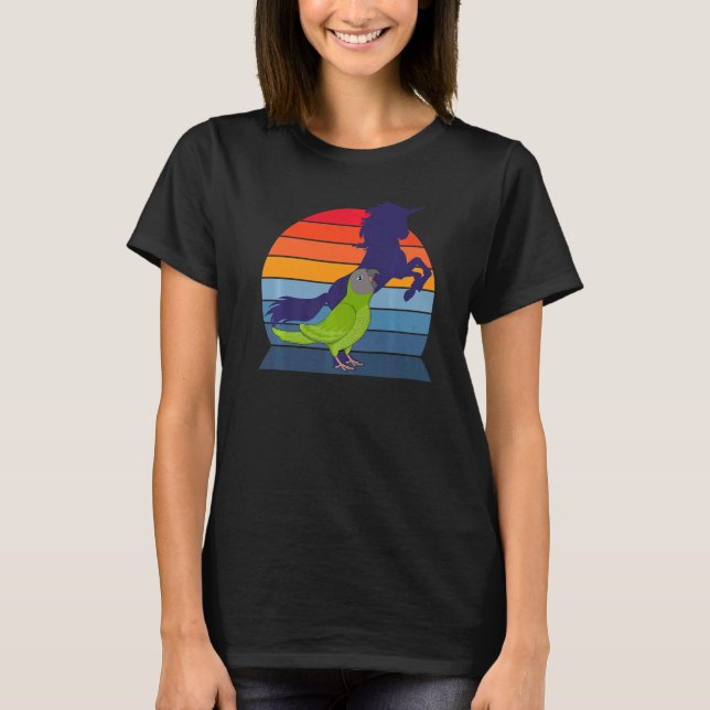 Retro Parrot I Unicorn I Screaming Dusky-head Co T Shirt (Framsida)