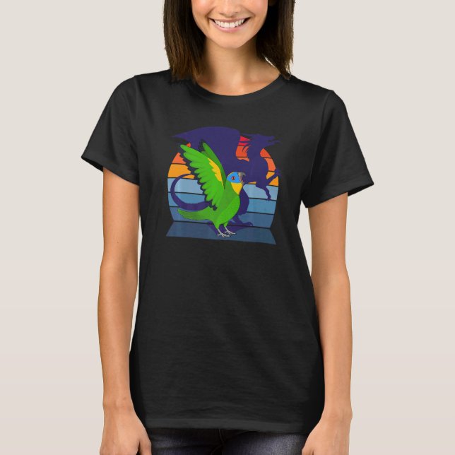 Retro Parrot I Winged Dragon I Orange vingade Amaz T Shirt (Framsida)