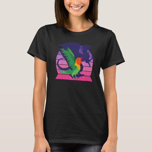 Retro Parrot I Winged Dragon I Screaming Fischer's T Shirt (Framsida)