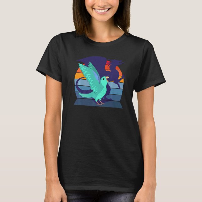 Retro Parrot I Winged Dragon I Screaming Turcos T Shirt (Framsida)