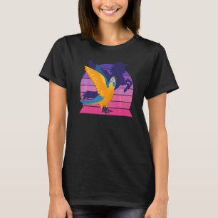 Retro Parrot I Winged Unicorn I Blue-thrope Maca T Shirt