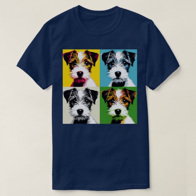 Retro Parson Russell Terrier Art Cute Puppy 1 T Shirt (Design framsida)