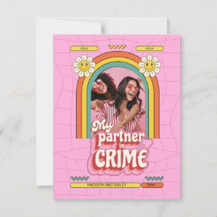 Retro-partner i Crime BFF Valentine Day Card Anteckningskort