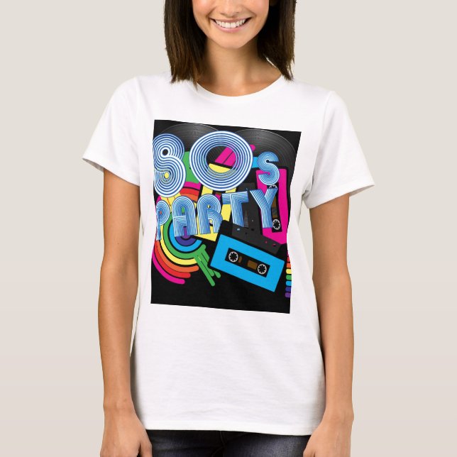 Retro party 80 tee shirt (Framsida)