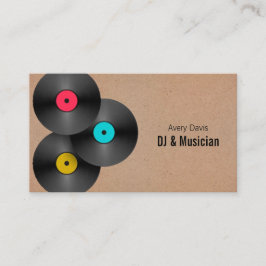 Retro Party Deejay DJ Vinylskiva QR-kod Visitkort