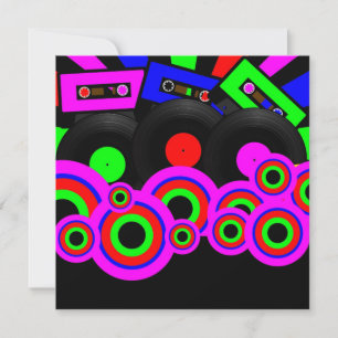 Retro Party Design Inbjudningar