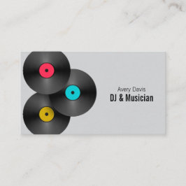 Retro Party DJ Deejay Vinyl Record QR Code Visitkort