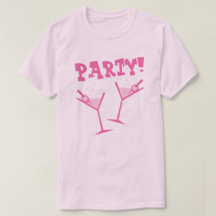 Retro Party Drycker Rosa T-Shirt