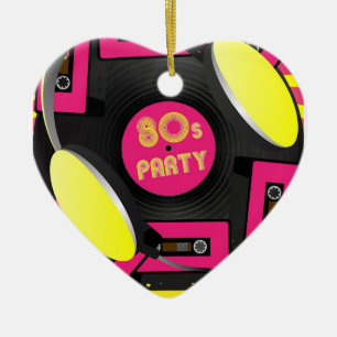 Retro party julgransprydnad keramik