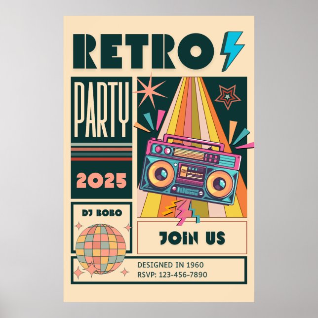 RETRO PARTY POSTER (Framsidan)