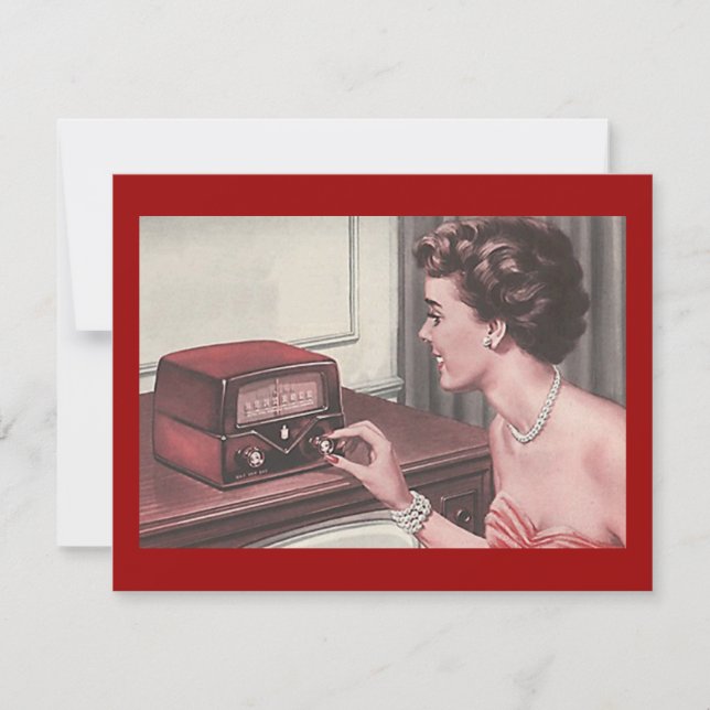 Retro Party, vänteläge och musikinbjudan Inbjudningar (Framsida)