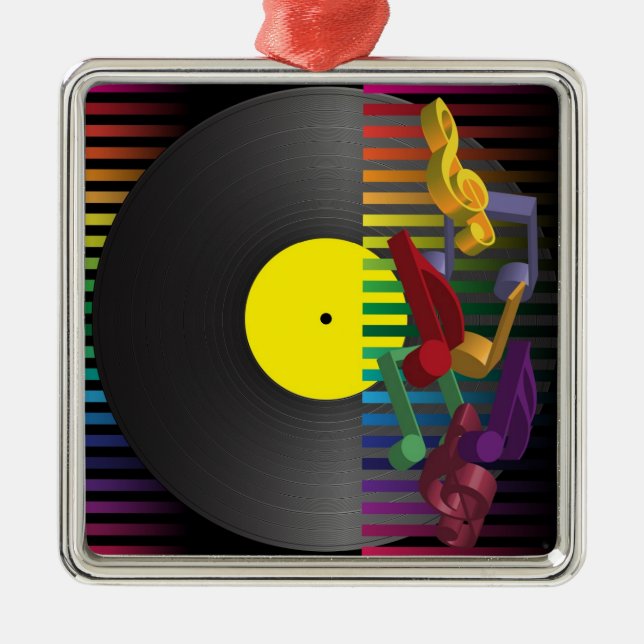 Retro partybakgrund julgransprydnad metall (Framsidan)