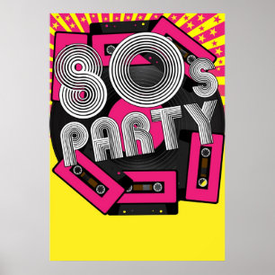 Retro partybakgrund poster