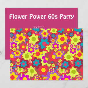 Retro partytema för Hippy 60-tal Inbjudningar