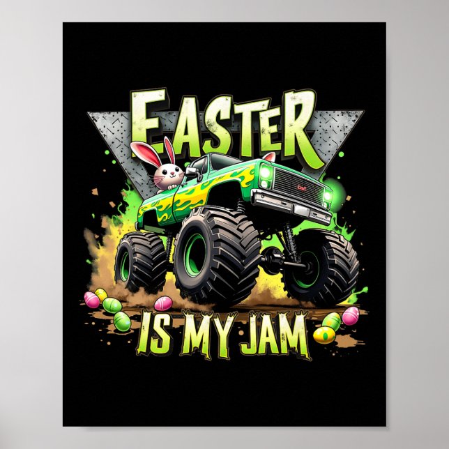 Retro Påsk är min Sylt-monster Lastbil utanför lan Poster (Framsidan)