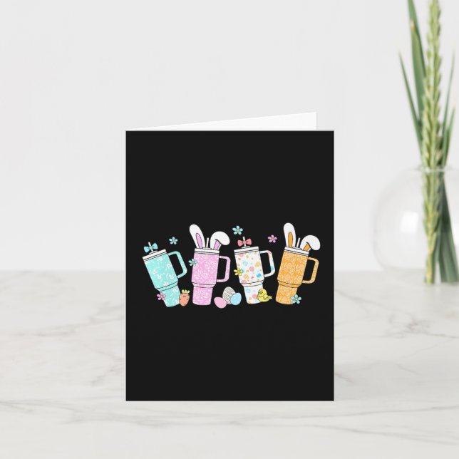 Retro Påsk Day Stanley Tumbler Inspired Girls Ki Kort (Framsida)