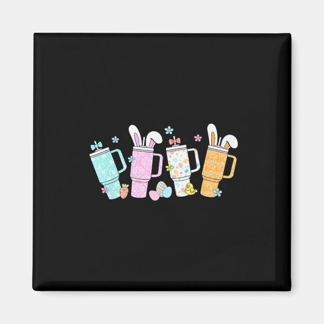 Retro Påsk Day Stanley Tumbler Inspired Girls Ki Magnet (Framsidan)