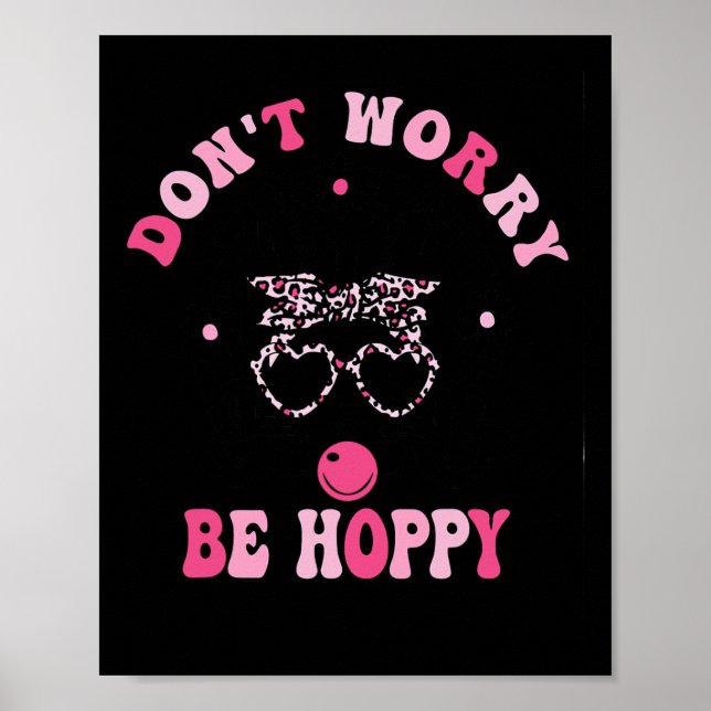 Retro Påsk oroar sig inte för att vara Hoppy Cute  Poster (Framsidan)