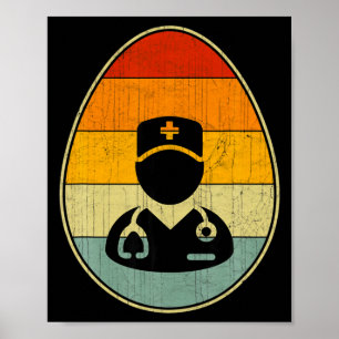 Retro påskägg grafik rolig påskdag medicinsk poster