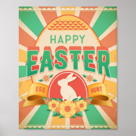 Retro-Påskäggets Helgdag-kort Poster