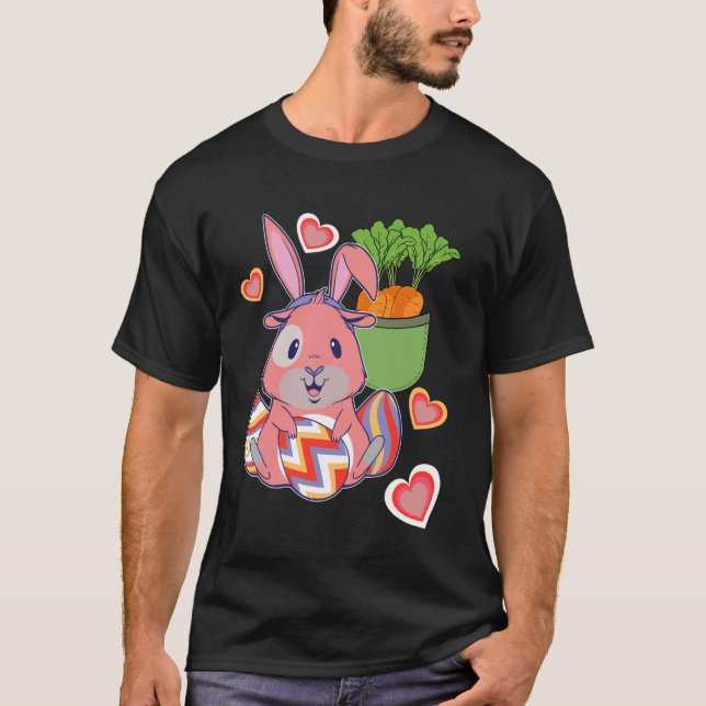 Retro påskharen, påskharen, påskägg, påsk t shirt (Framsida)