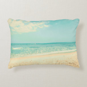Retro Pastel Beachstrand,abstrakt,hipster,backgrou Prydnadskudde