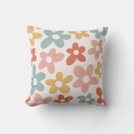 Retro Pastel-Blommigten Vågigt utskrift i Dekorati Kudde