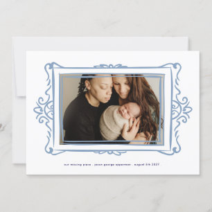 Retro Pastel Blue modern Photo ram Adoption Meddelande