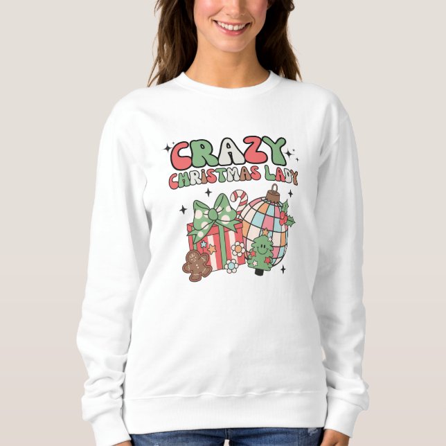 Retro Pastel Crazy jul Dam T Shirt (Framsida)