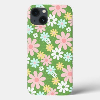 Retro Pastel Daisy Flowers med polkadoter