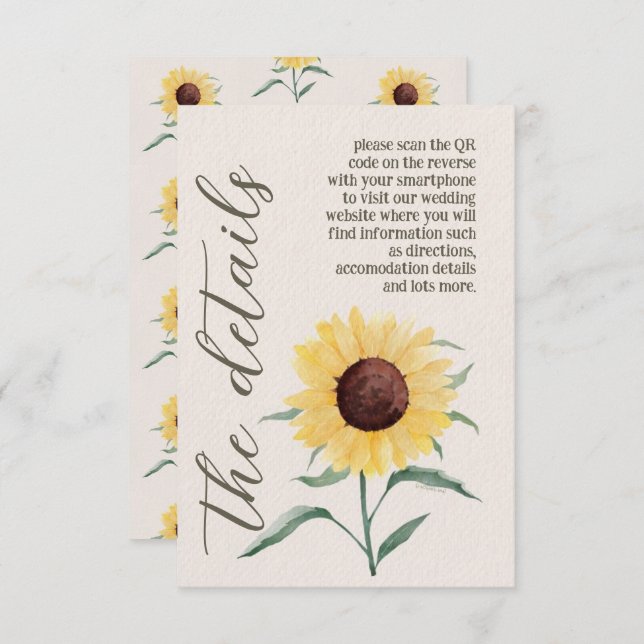 Retro Pastel Färg Daisy Bröllop Tilläggskort (Fram/baksida)