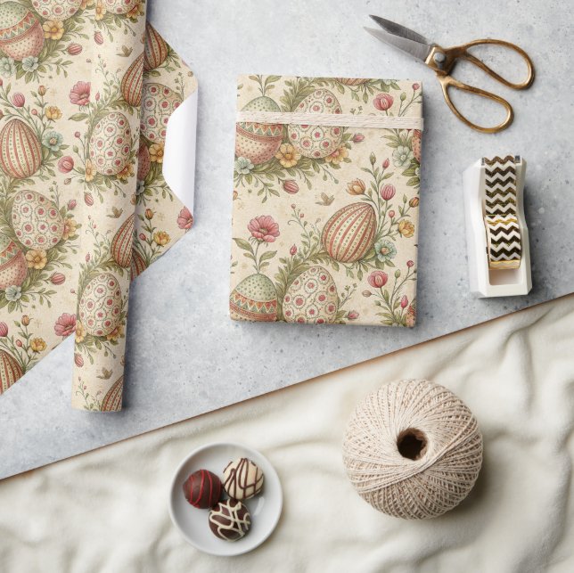 Retro Pastel färg-Påskägg som omsluter pappra Presentpapper (Hantverk)