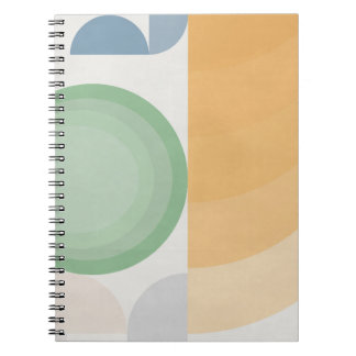 Retro Pastel Geometric Circle Design Anteckningsbok