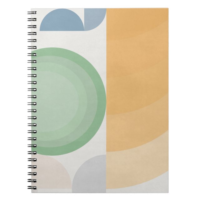 Retro Pastel Geometric Circle Design Anteckningsbok (Framsidan)
