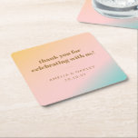 Retro Pastel Gradient Unik Anpassningsbar i Bröllo Underlägg Papper Kvadrat<br><div class="desc">Retro Summer Beach Vibes Pastels Gradient Unik Bröllop Tack Anpassningsbar Square Papper Underlägg</div>