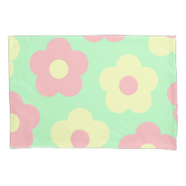 Retro Pastel Gult Rosa Cute Flowers