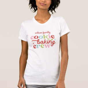 Retro Pastel jul Cookie Baking Crew Familj T Shirt