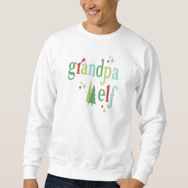 Retro Pastel-jul | Grandpa Elf Lång Ärmad Tröja (Framsida)