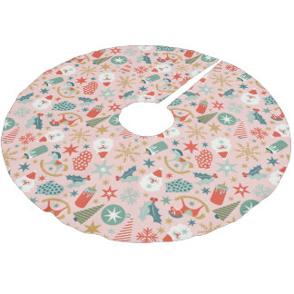 Retro Pastel-jul Julgransmatta Borstad Polyester