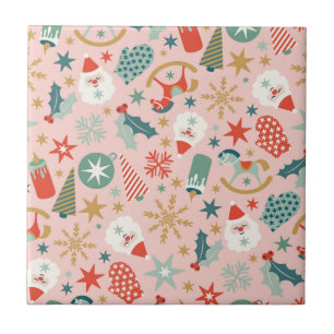 Retro Pastel-jul Kakelplatta