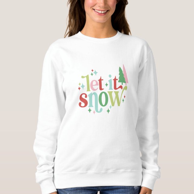 Retro Pastel-jul | LÅT DET SNÖA T Shirt (Framsida)