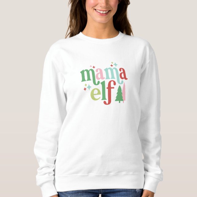 Retro Pastel-jul | Mamma Elf T Shirt (Framsida)