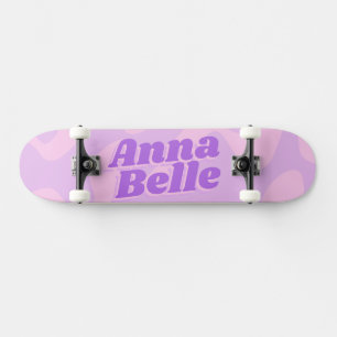 Retro Pastel Lila Groovy Modern Typografi Mini Skateboard Bräda 18,5 Cm