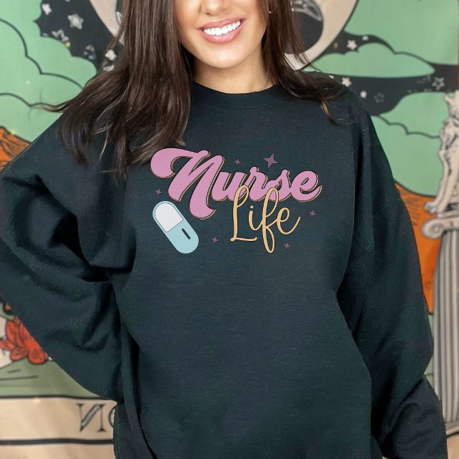 Retro Pastel Lila Nurse Life T Shirt (Skapare uppladdad)
