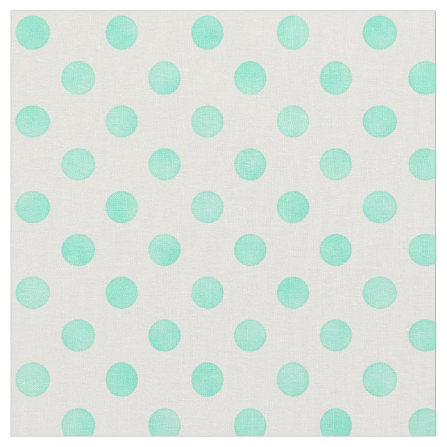 Retro pastel mint white polka dots mönster tyg (Närbild)