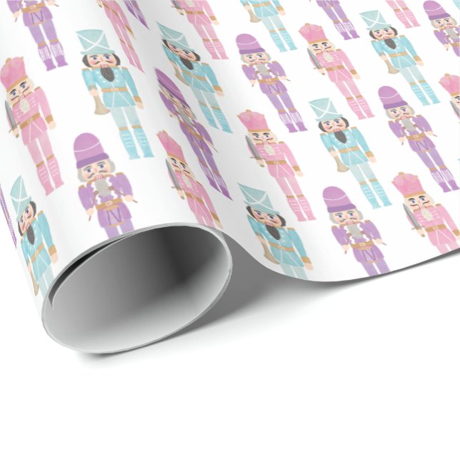 Retro Pastel Nutcracker Ballet Family Helgdagars Presentpapper (Rullad Hörn)