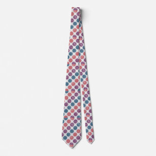 Retro Pastel Polka Dot Mönster Trendig Slips
