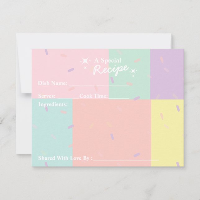 Retro Pastel Recept Card OSA Kort (Framsida)